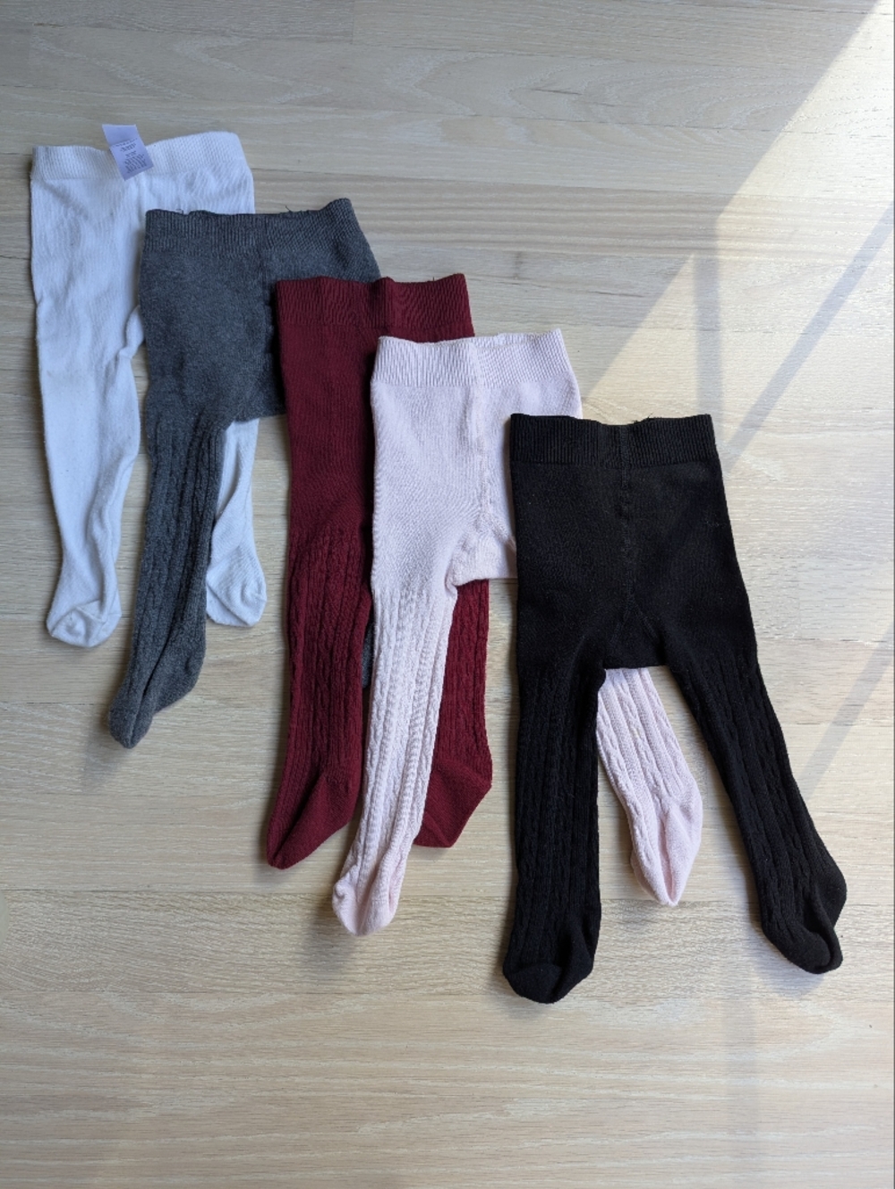 Bundle Of 5  Cable Knit Tights - 6M